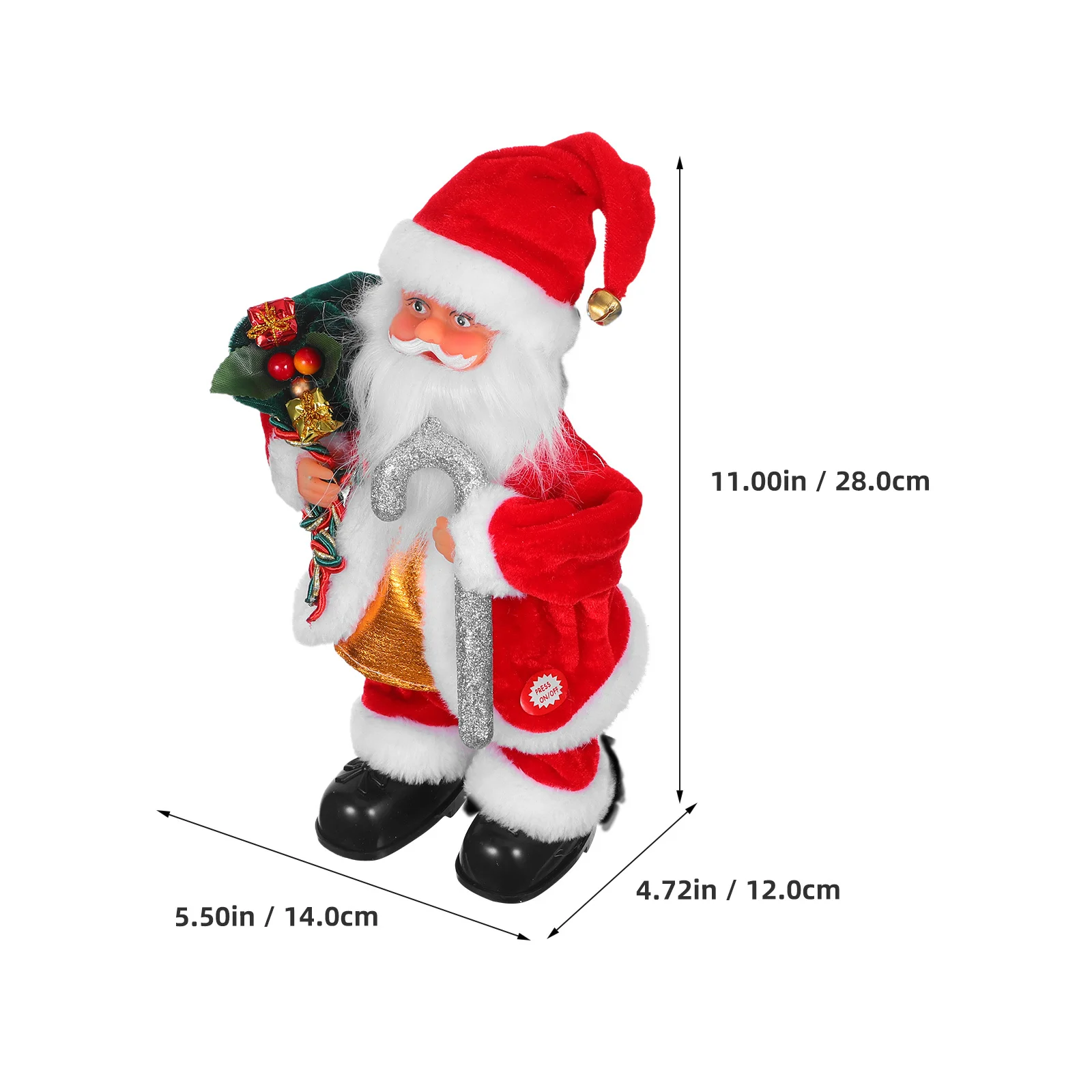 ซานตาคลอสไฟฟ้าดนตรีตกแต่งคริสต์มาส ซานตาคลอสเคลื่อนไหวได้ ของขวัญปาร์ตี้คริสต์มาส ของประดับตกแต่งวันหยุดสำหรับเด็ก ซานตาคลอสดนตรี