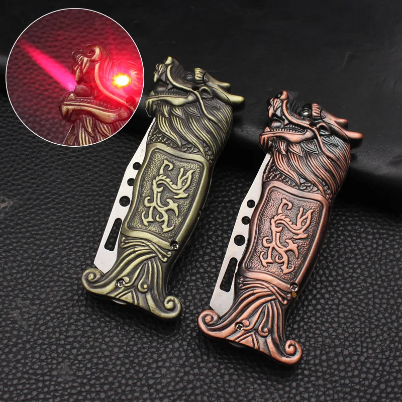 

Creative Dragon Carved Windproof Lighter Metal Refillable Cigarette Accessories Wholesale