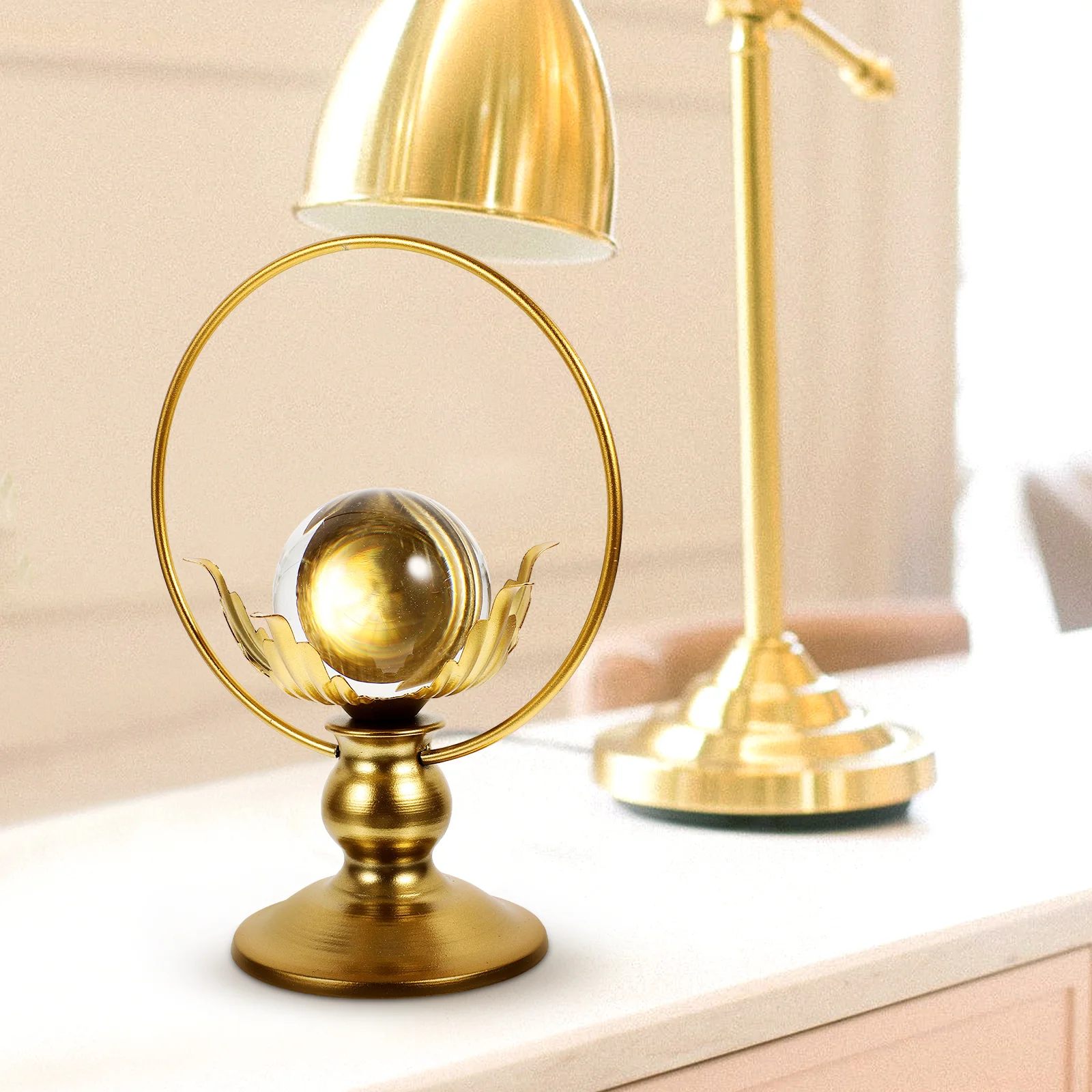 

Ball with Stand for Living Room Office Crystal Sphere Crystal Sphere With Stand Ornament Gift Metal Art Craft Statue