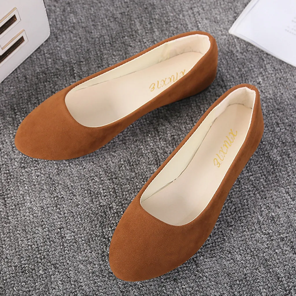 Fashion Shallow Round Toe Slip On Flat Shoes Solid Color Outdoor Walking Party Travel Lightweight Brethable casual Shoes