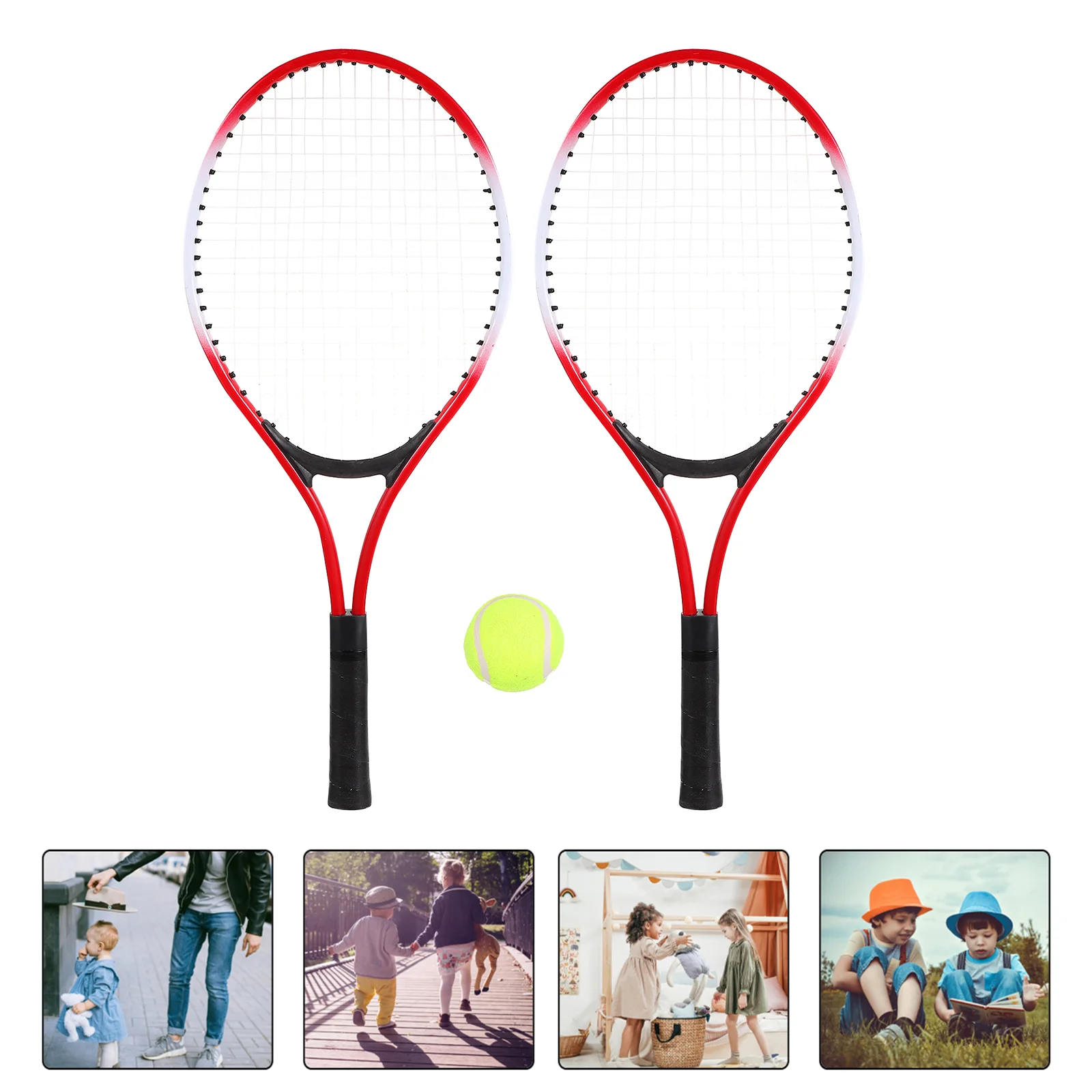 Children's Tennis Racket Outdoor Toy Rackets with Ball Sports for Kids Beach Leisure