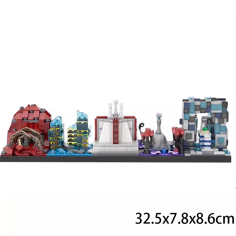 Bricklink MOC Star Movie City Skyline Architecture Trilogy Spaceship Street View Sets Building Blocks Kid Toys Christmas Gift