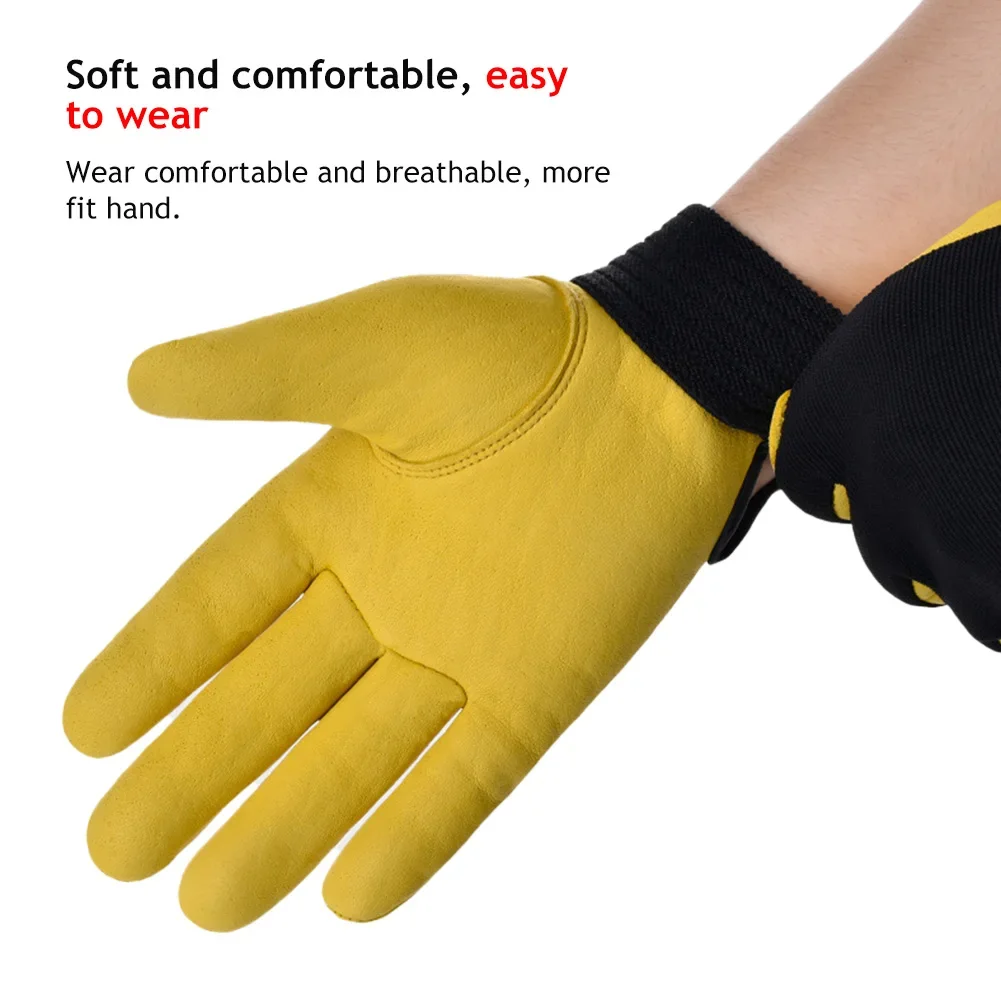 جلد البقر قفازات العمل سلامة العمل حماية حديقة دراجة نارية رياضية سائق العمال العمل لحام قفازات مقاومة للاهتراء