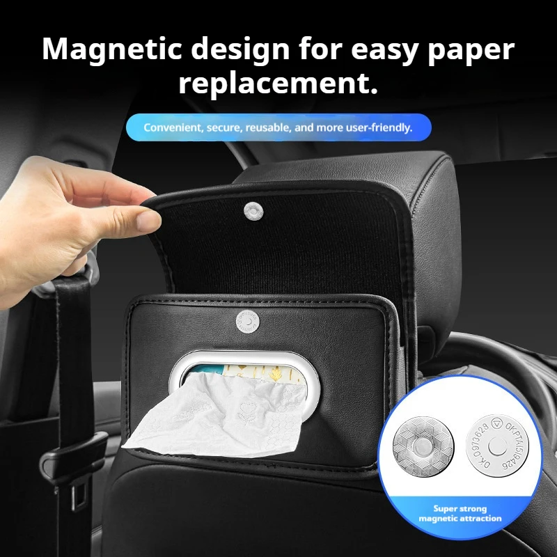 

1Pc Car Back Seat Tissue Box for Skoda Octavia Kodiaq Kamiq Fabia RS Rapid Yeti Karoq Vision Leather Auto Tissue Holder