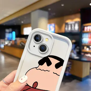 C-Crayon S-ShinChan kreslený telefon pouzdro pro iPhone 15 14 13 12 11 Pro Max 15 14 8 7 6 Plus X XS Max silikonový protiskluzový kryt 6 nejlepší prodej Pouzdro na iPhone s pastelkou Shin Chan - №6