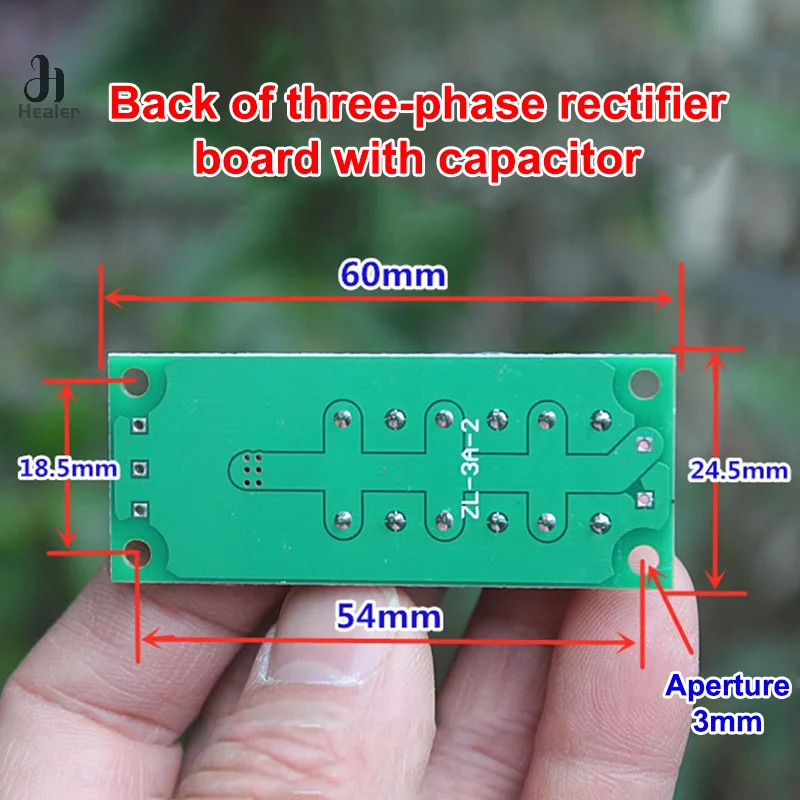 24V 3A Three-Phase Rectifier Bridge Small Generator Rectifier Board Brushless Brush DC Generator Filter Board Module