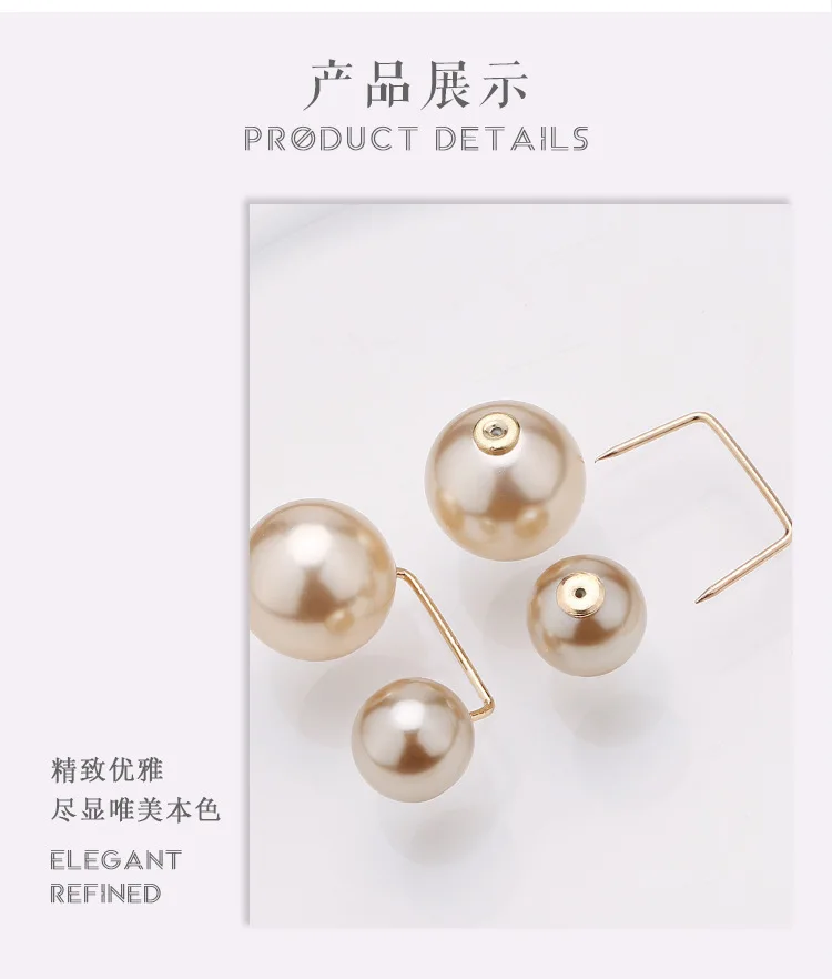 Großhandel Doppel Perle Metall Brosche Für Frauen Kleidung der Zubehör Feste Sicherheit Pin Schal Clip Kleid Dekoration Perle Schmuck – Detail 16