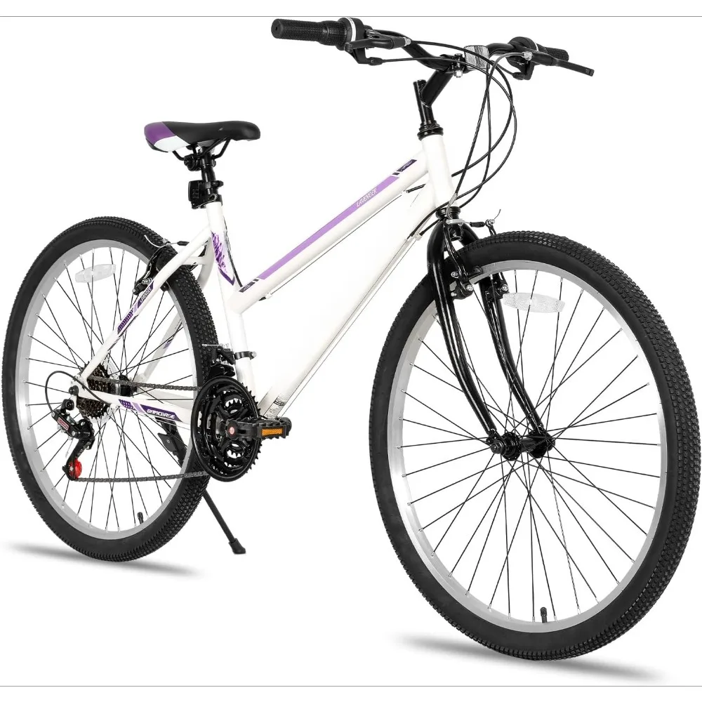 

Womens Mountain Bike, 24 Inch 21 Speeds Hybrid Commuter Bicycle for Adults Ergonomic Design, Sport Hardtail Trail Mtb