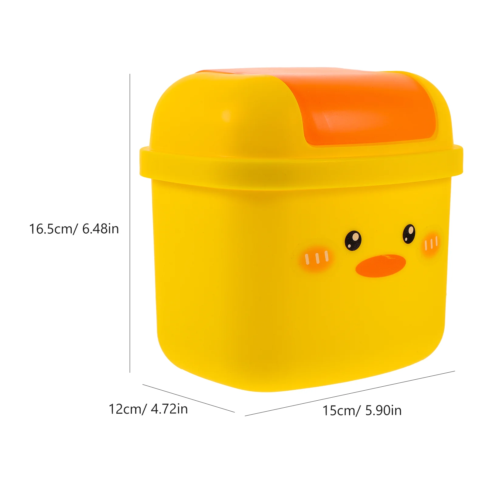 Little Yellow Duck Trash Can Car Bin Cute Desktop Garbage Mini Plastic Storage Container Table Waste Sundries Cans Buckets