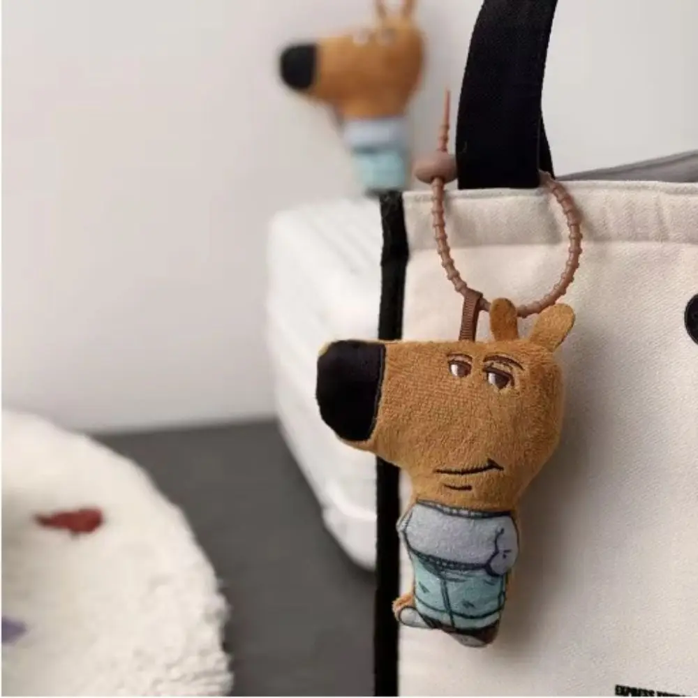 Moda relaxado memes chaveiro de pelúcia mãos em bolsos macio meme chaveiro de pelúcia fofo bonito dos desenhos animados pingente de pelúcia crianças presente