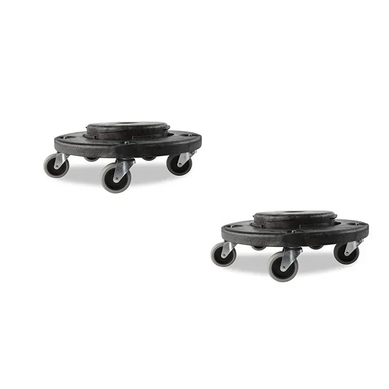 Commercial Brute Twist on/Off Round Dolly, Use with BRUTE Trash Can, Black, of 2