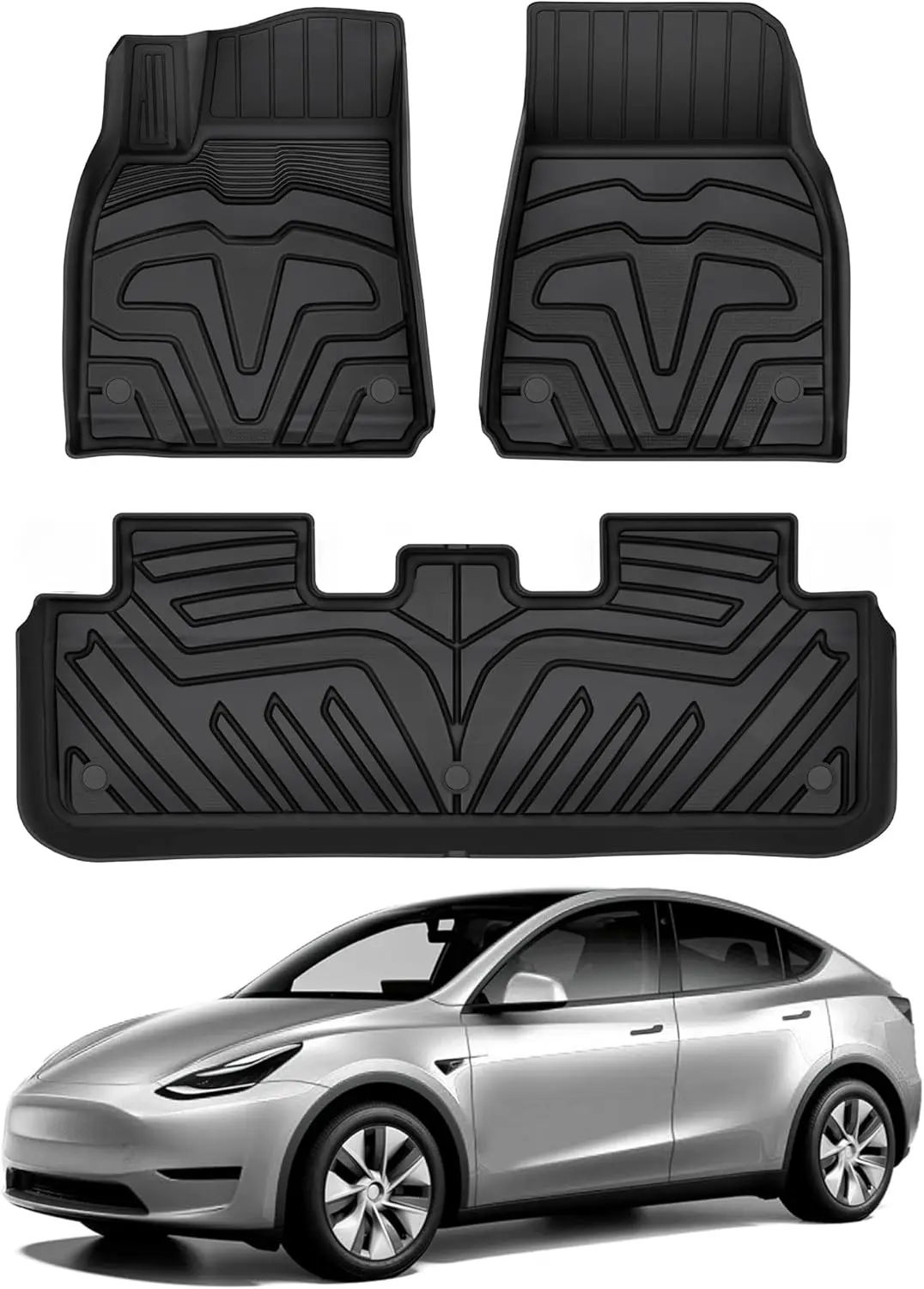 

Tesla Model Y Floor Mats 2020-2024 5 Seater, TPE All Weather Custom Fit for Model Y Floor Liners Automotive Interior Accessories