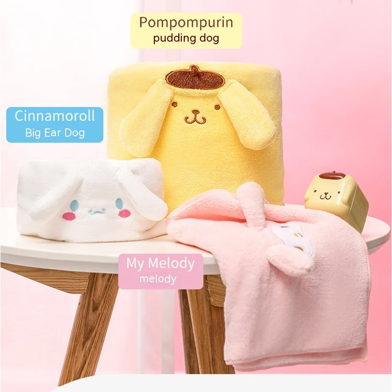 

Kawaii Sanrio Cinnamoroll Children Comfortable Coral Velvet Soft Absorbent Face Wash Household Girls Dry Hair Towel Bath Towel