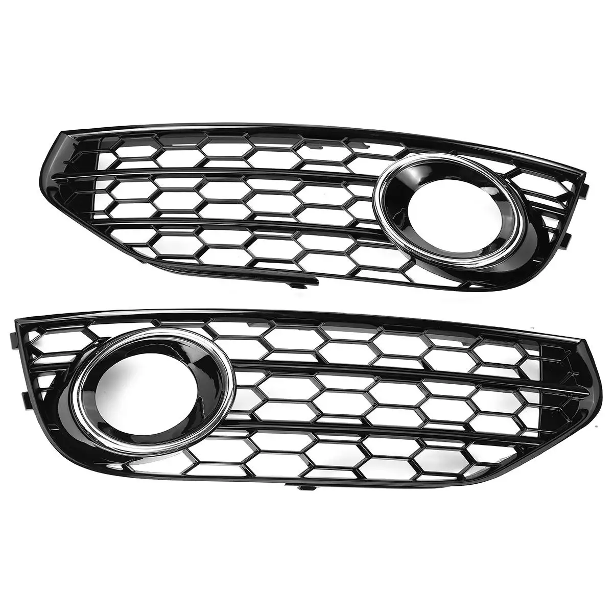 A4 B8 2x Car Front Fog Light Grill Grille Cover Honeycomb Hex For Audi A4 B8 B8.5 ALLROAD 2009-2015 8K0807681J01C 8K0807682J01C