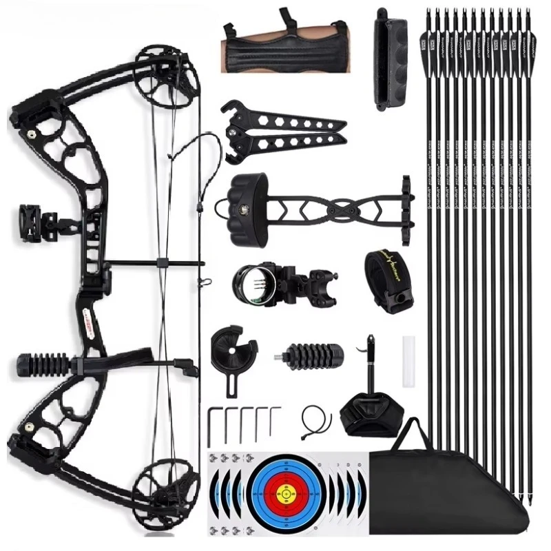 Aluminum Alloy Composite Bow and Arrow Set, Suitable for Outdoor Archery Training for Adult Beginners