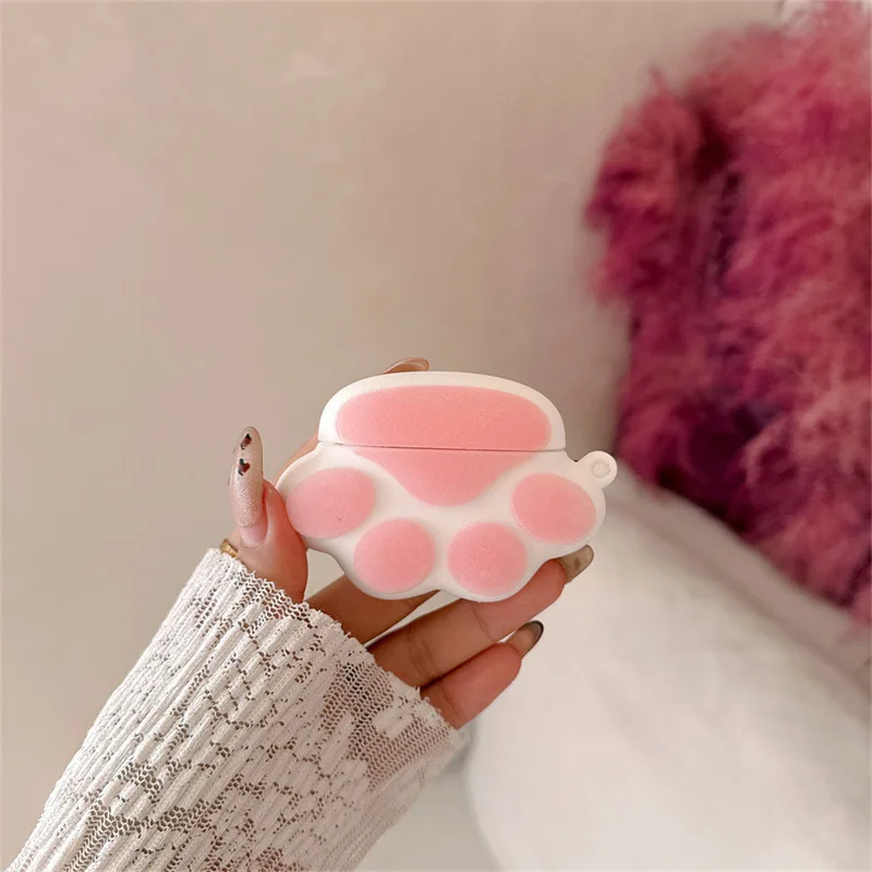 Cute Cat Paws Case for AirPods 4 Airpod 1 2 3 Pro Pro2  Bluetooth Earbuds Charging Box Protective Earphone Case Cover