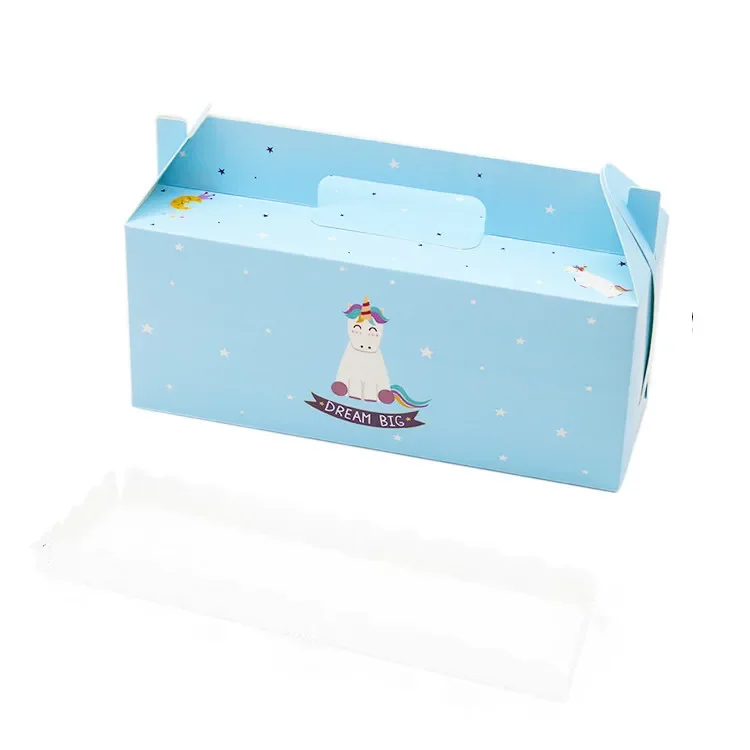 

10Pcs Cupcake Box With Handle Macaron Roll Cake Kraft Paper Gift Packaging Box Kids Birthday Party Favor Wedding Cake Boxes