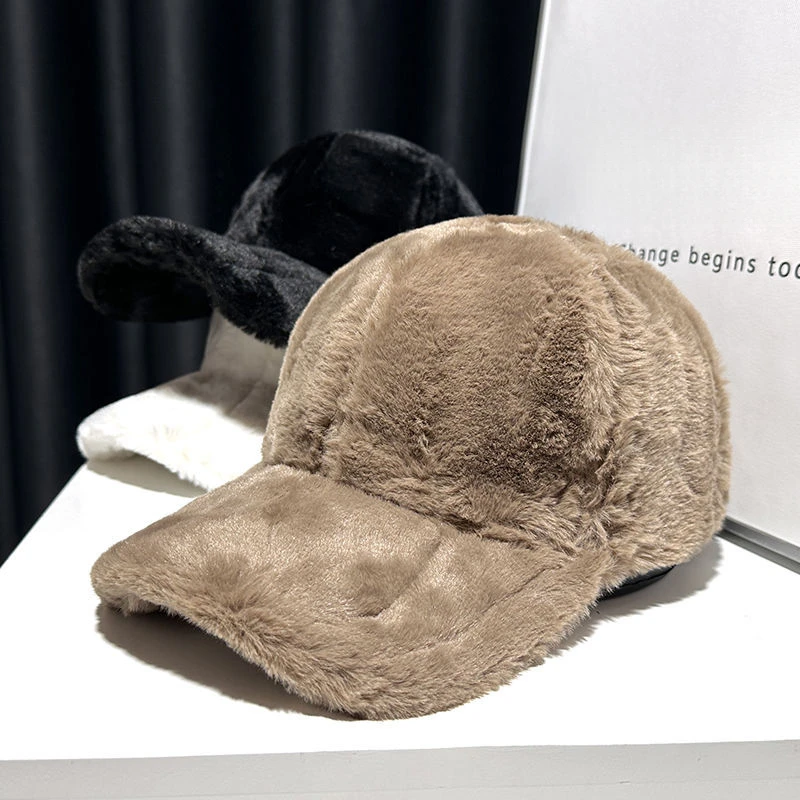 2025New قبعة مبطنة بالصوف للرجال والنساء لوحة إضاءة سميكة دافئة مقاومة للشمس الخريف والشتاء بلغت ذروتها قبعة قبعة بيسبول بنية