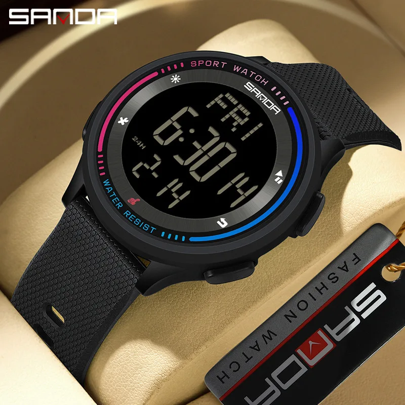 

SANDA 6158 Fashion Digital Teenager Young Students Man And Woman Hand Clock Trendy Waterproof Outdoor Sports Mode Wrist Watch