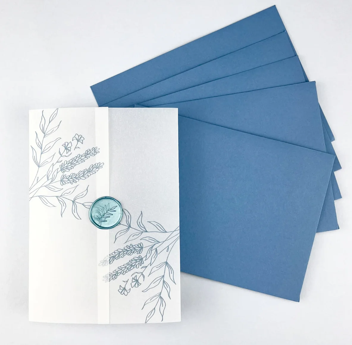 Vellum Wrap suitable for a 5 x 7 Wedding Invitation