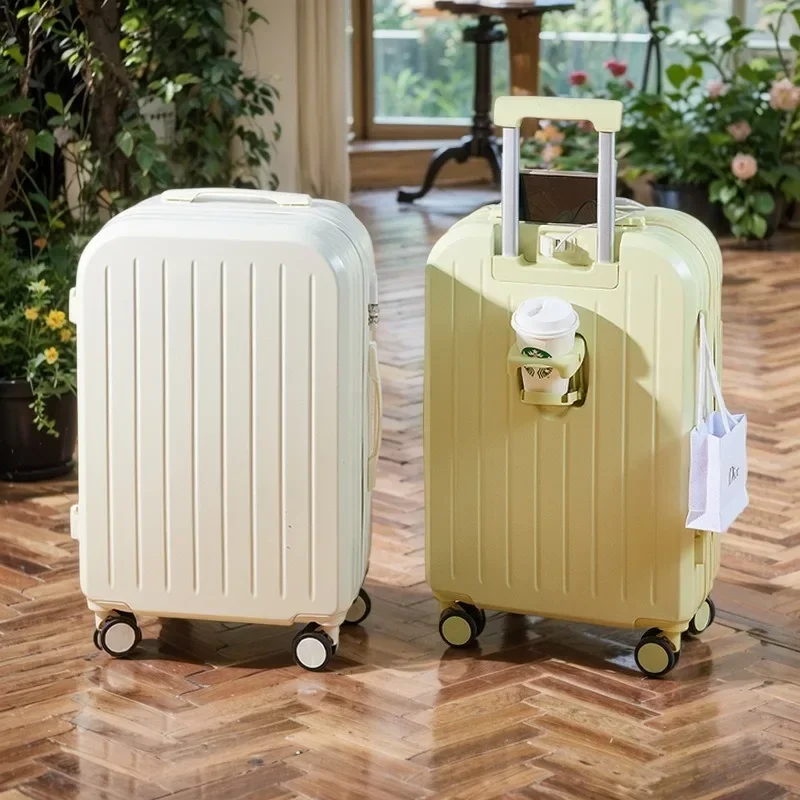 Small Fresh Luggage Lightweight Travel Multifunctional Luggage Solid Color Student Suitcase Silent Universal Luggage and Bag