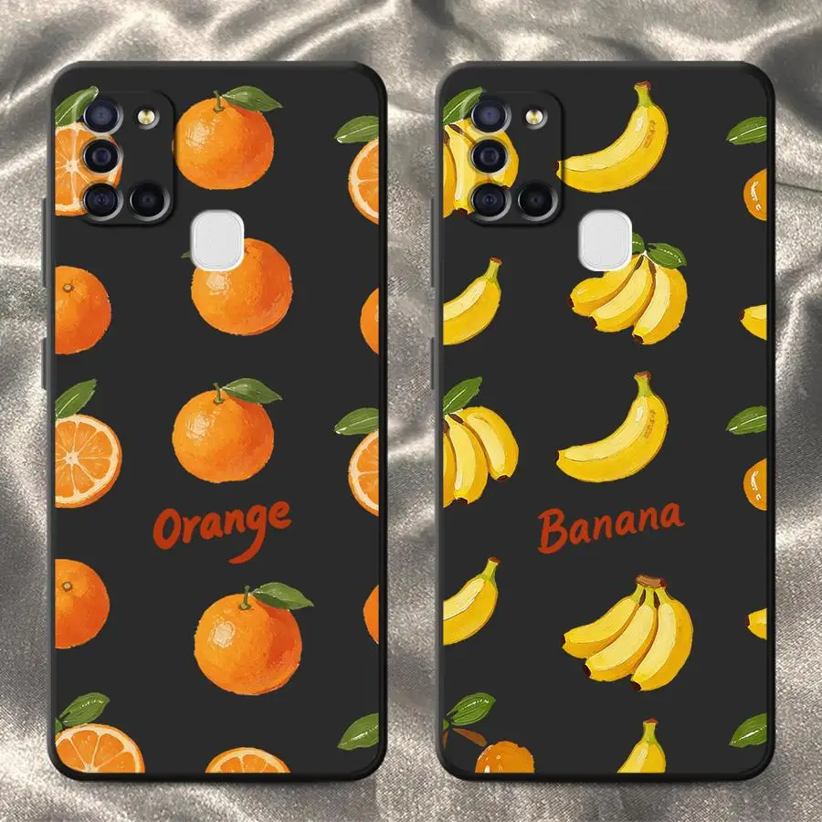 Case for Samsung Galaxy A02s A04 A71 A73 A05 A53 A06 A20s A50 A56 A30s A03 Phone Cover Fruit Orange