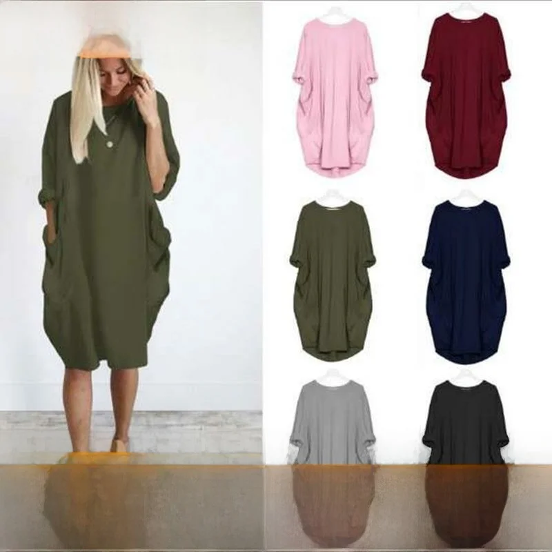 T-shirt ample décontracté pour femmes, chemisier Dr Lady rond Ne Long Sve mi-long, Silhouette O-ape, printemps été