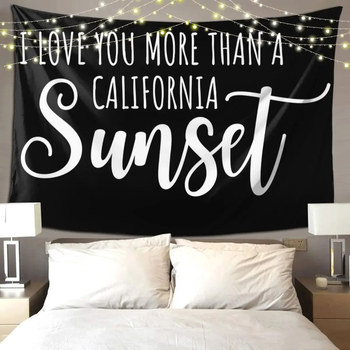 I Love You More Than A California Sunset Lyric Tapestry Funny Wall Hanging Home Tapestries for Living Room Bedroom Dorm Room