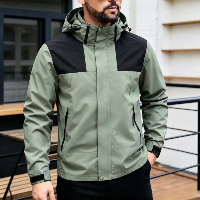 Leichte Wasserdichte Winddichte Wanderjacke für Männer und Frauen Frühling Herbst Outdoor Patchwork Kletter- und Camping-Windbreaker-Mäntel für Männer