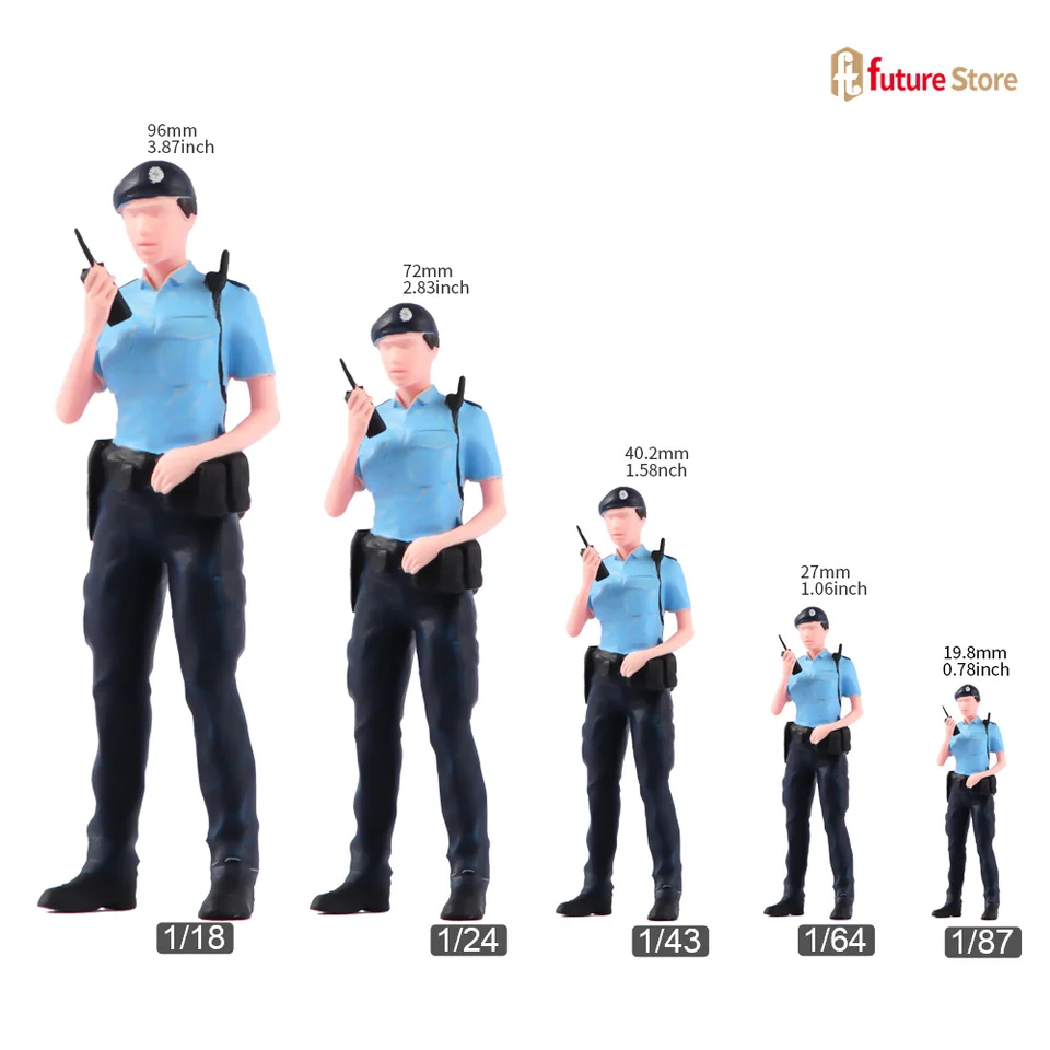 Painted Miniature 1/87 1/64 1/43 1/24 1/18 Hong Kong Female Police