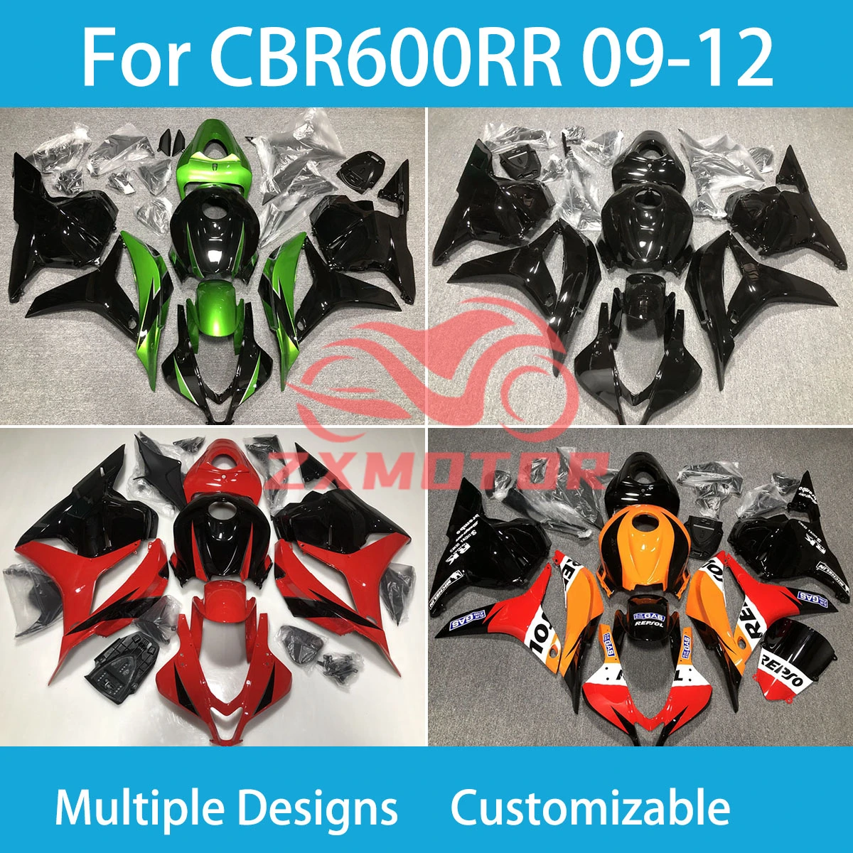 

For Honda CBR 600RR 2009 2010 2011 2012 Fairings CBR 600 RR 09 10 11 12 Refitting Motorcycle Customized Fairing Kit