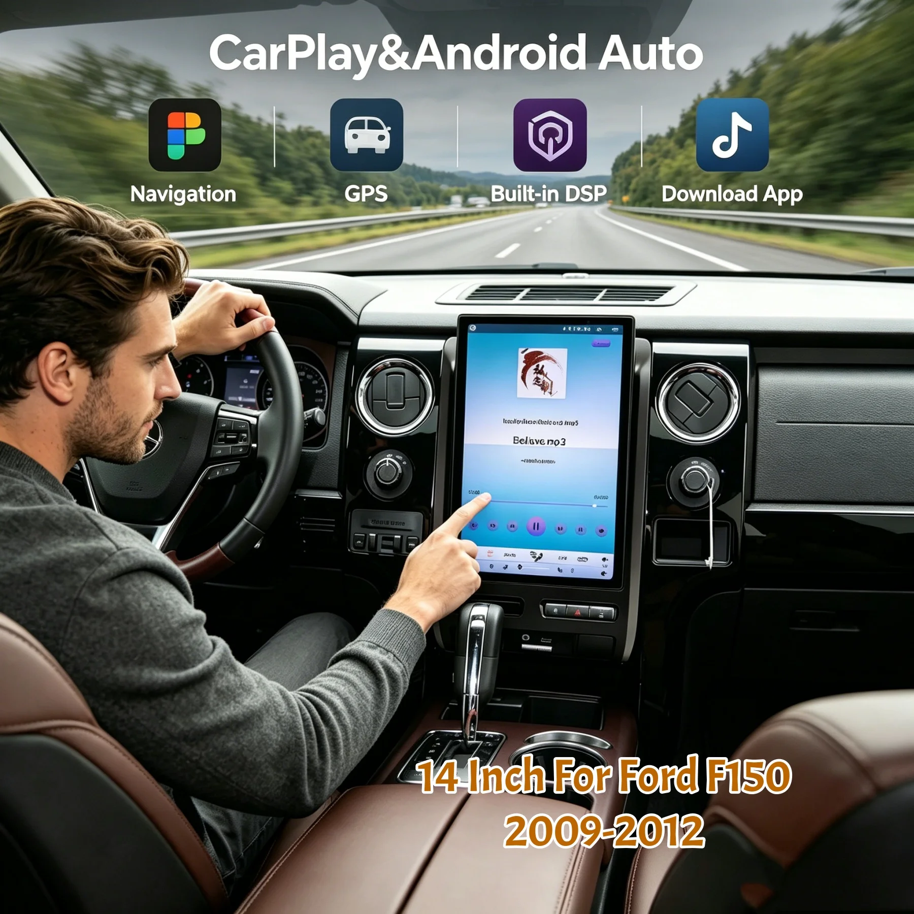 

14" Android Touch Screen Multimedia Video For Ford F150 Raptor 2009 -2012 Car Radio Player Navigation GPS Auto Head Unit Manual