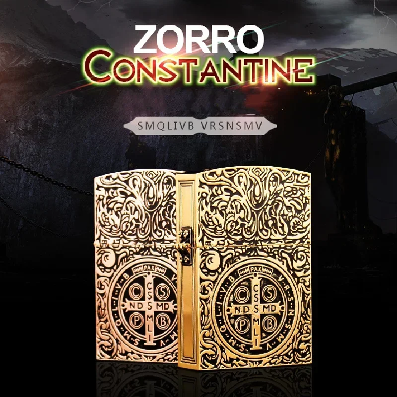 Zorro Retro High-End Waterproof Sealed Armor Constantine Kerosene Lighter Heavy Duty Metal Gasoline Lighter Men\'s Gift