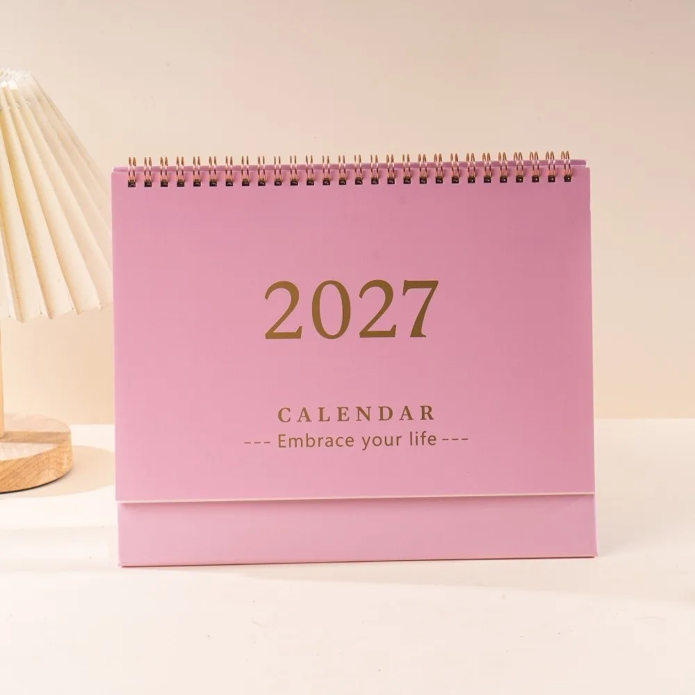 Writeable Memo Standing 2027 Desktop Desk Calendar Portable Foldable Table Calendar Flip Calendar Table Decorations