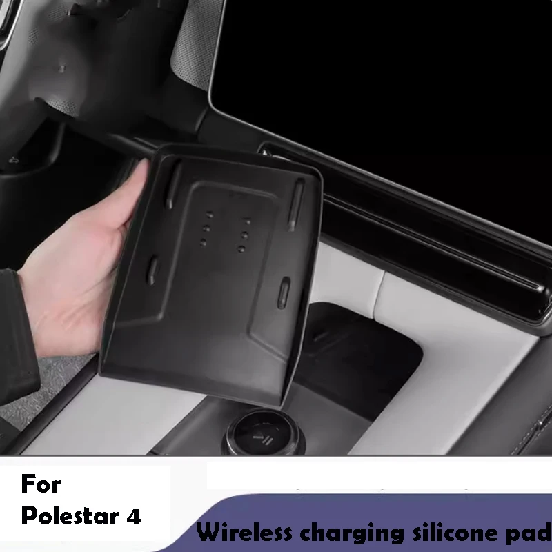 

For Polestar 4 2024 2025 Wireless Charging Silicone Pad Waterproof Scratch Resistant Car Accessories