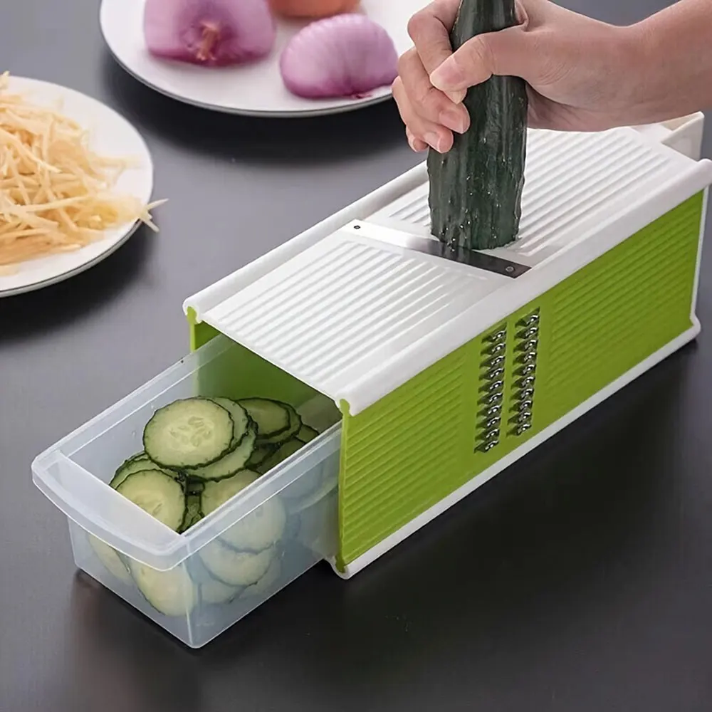 5-In-1 Multifunctional Vegetable Chopper & Slicer - Durable Abs, Perfect For Outdoor Cooking