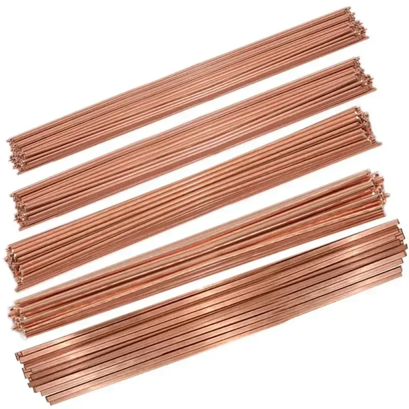 10/5Pcs Phosphor Bronze Welding Rods, Round & Flat 50/40cm Electrode for Coppers Brazing, Electrical and Mechanical Repair