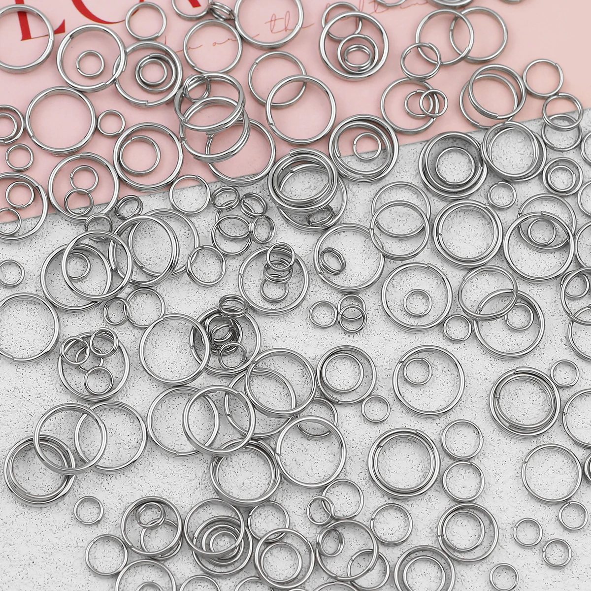 Aproximadamente 100 Uds. Anillos de conexión de acero inoxidable, anillos de conexión de doble anillo, bricolaje hecho a mano para accesorios de joyería, collares