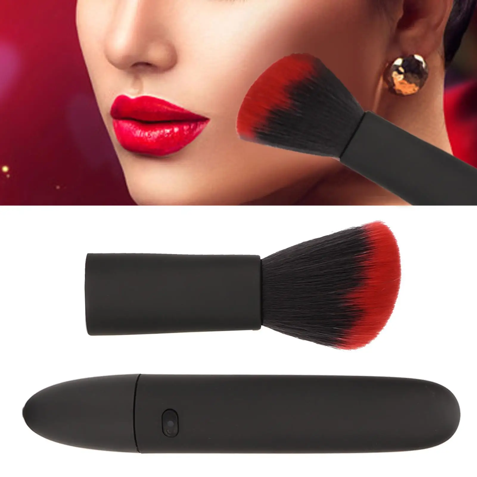 Electric Makeup Brush 10 Gears Rechargeable Multifunctional Blush Brush for Contouring, Highlight and Airbrush