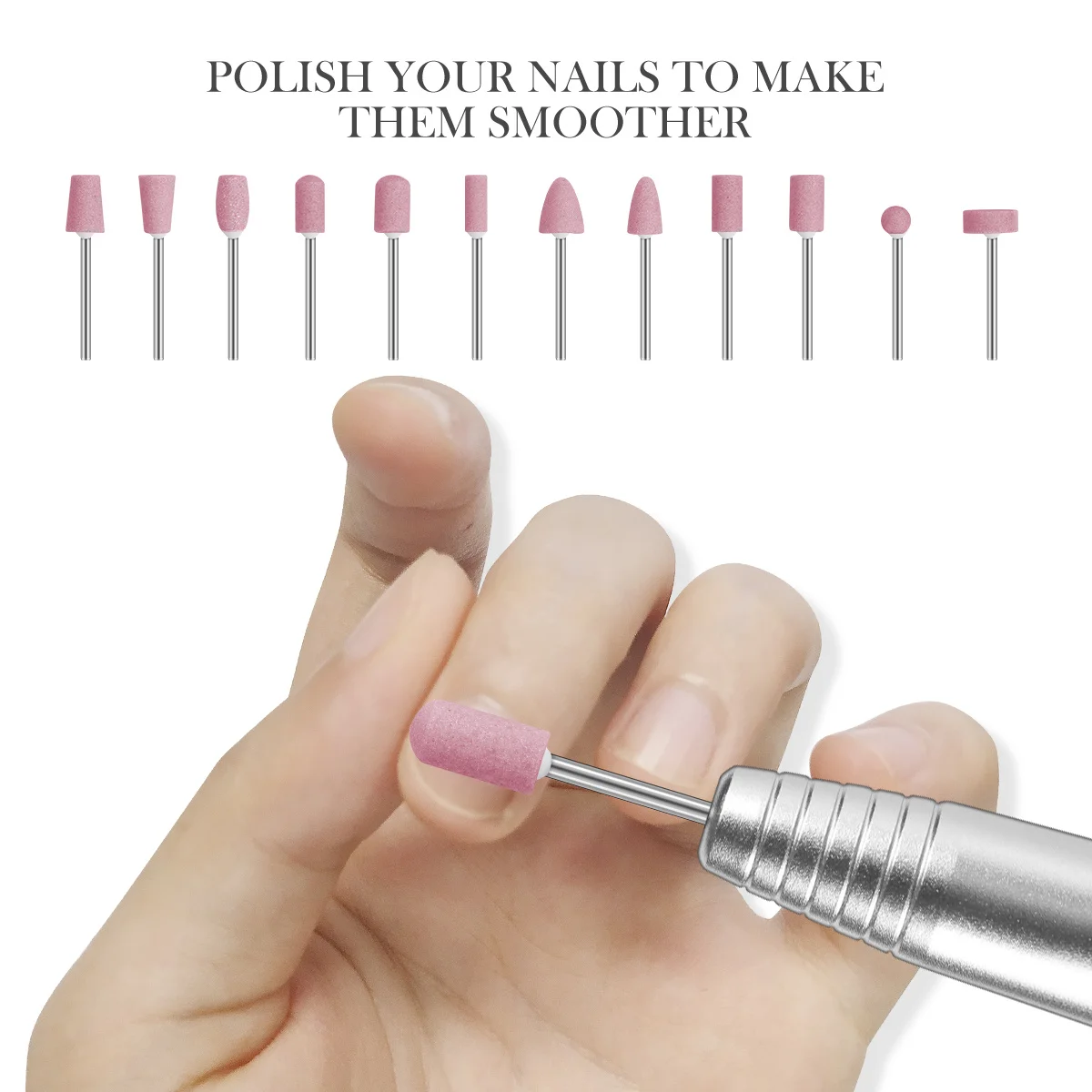 12 Uds. Cabezales de molienda para eliminación de piel muerta, herramientas de manicura duraderas para dar forma a las uñas, suministros de Arte de uñas para uso doméstico y salón