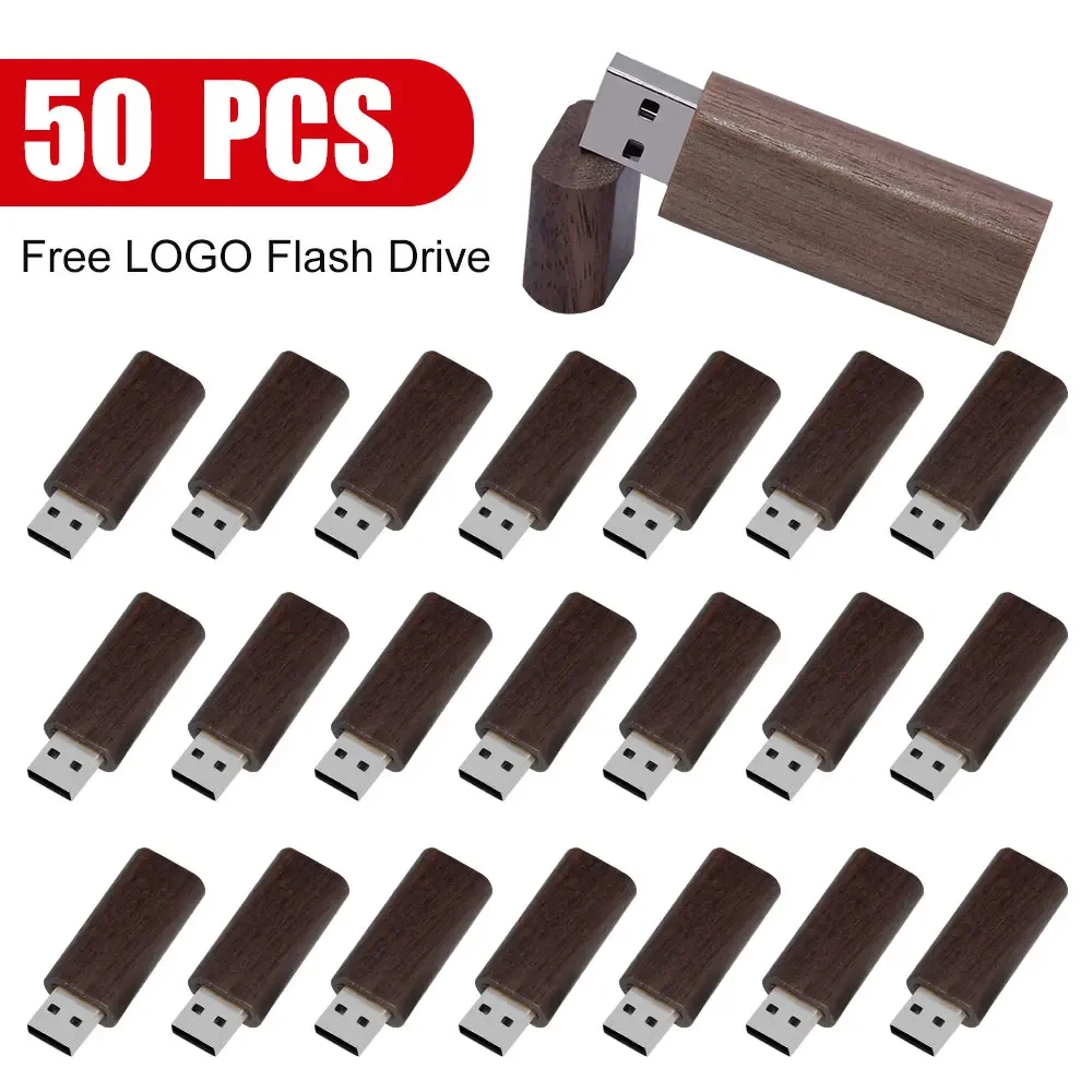 50pcs lot pen drive Wooden USB Flash Drive 2.0 64GB 128GB pendrive 4GB 8GB 16GB 32GB U disk memory stick Wholesale Wedding Gifts