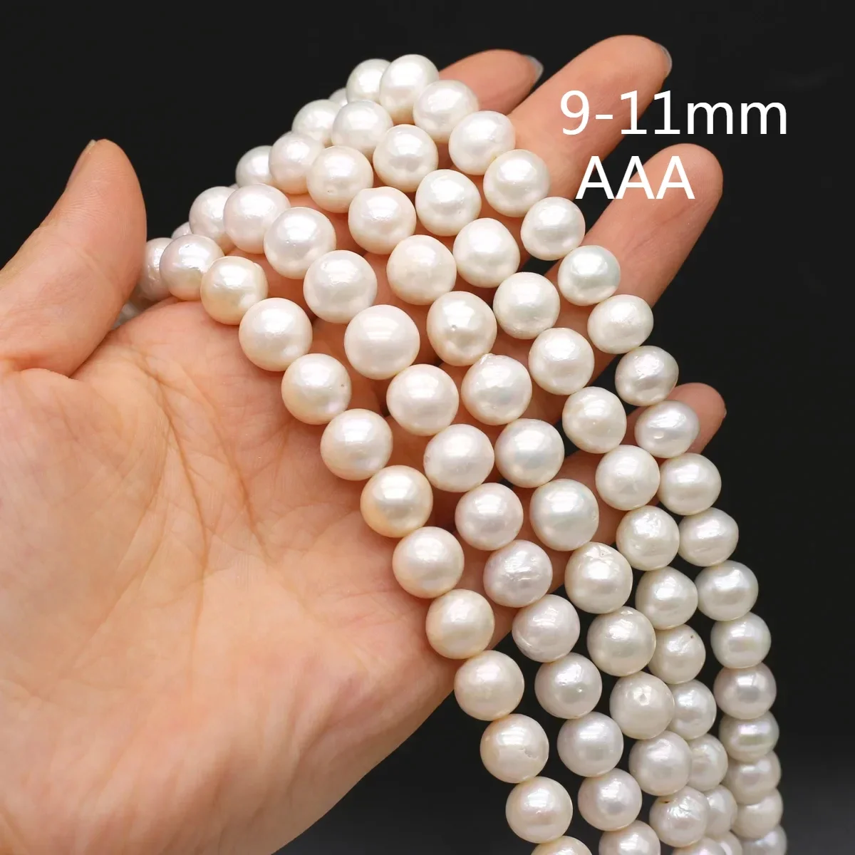 

9-11mm AAA Natural Freshwater Pearl Beaded Round Shape Punch Loose Beads For Jewelry Making DIY Bracelet Necklace Accessories