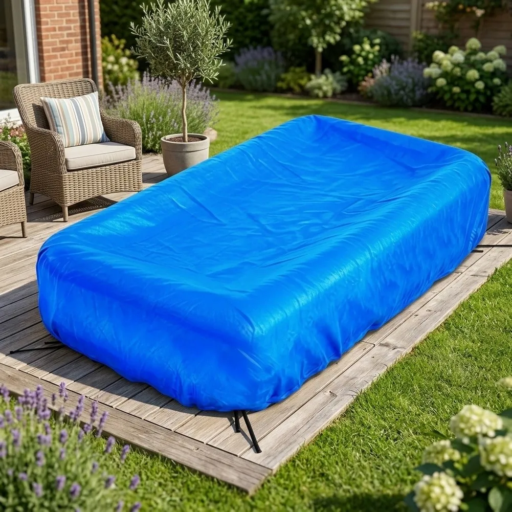 For Summer Swimming 120x72 In To 130x84 In Inflatable Pool Cover Outdoor Swimming Pool Lid Wind Resistant Debris Prevention