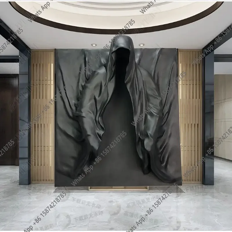 Creative 3D Glass And Steel Engraving Invisible Figure Wall Hanging Decoration BBQ Hot Pot Shop Wall Door Decoration X
