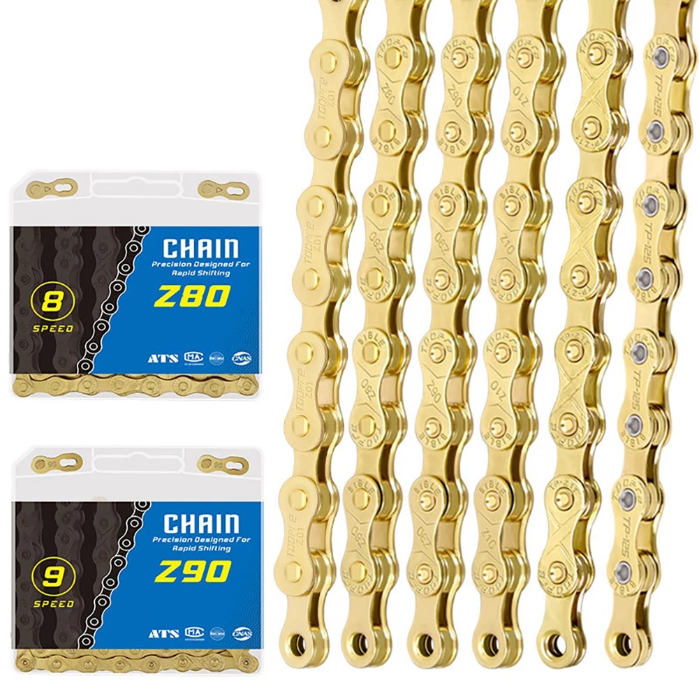 Mountain Bicycle Chain Single/6/7/8/9/10/11/12 Speed Bike Chain Kit Full Electroplated Anti Rust Gold Bike Chain Dropship