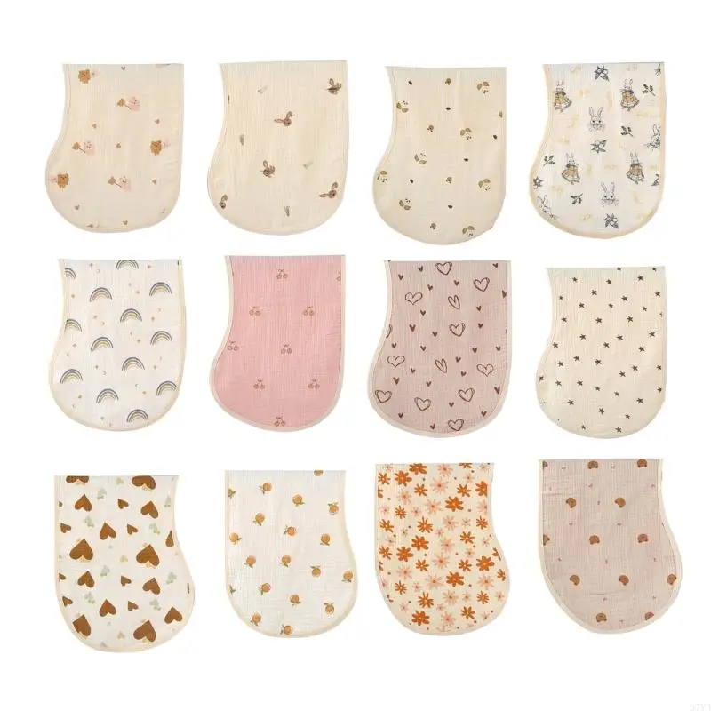 D7YD Ultra-Absorbent Burping Cloths Burp Rags for Girl-Boy Muslin Washcloths Newborn Infant Saliva- Towel Bibs Baby Essential