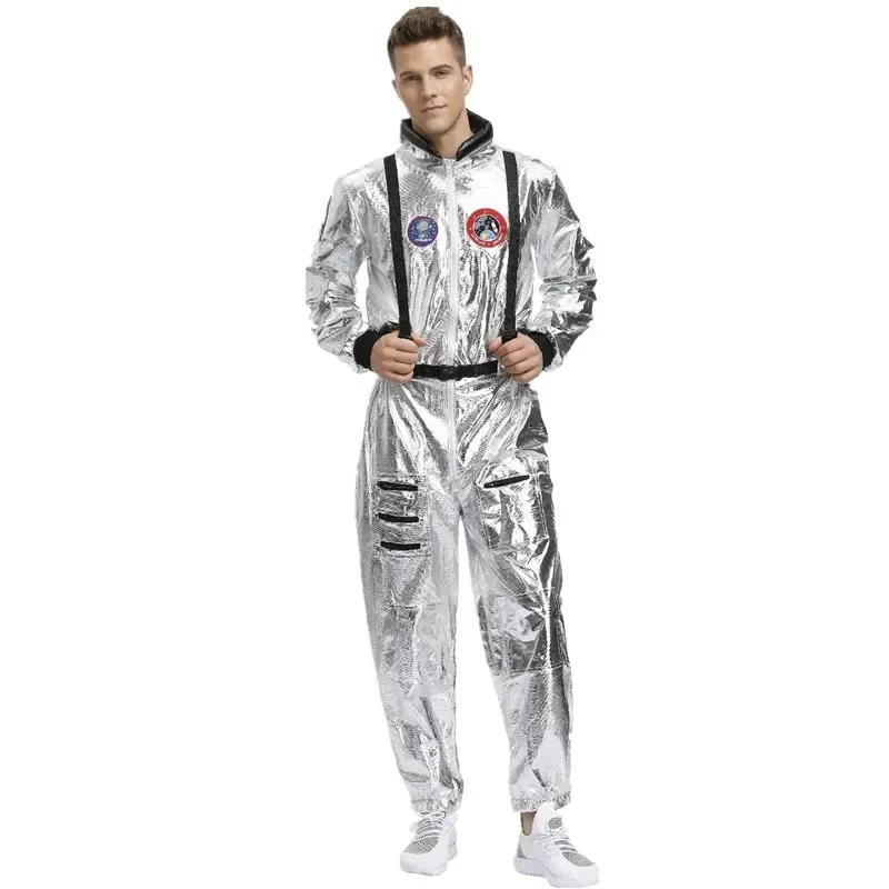 A 2019 New Arrival Adult Astronaut Space Jumpsuit Halloween Cosplay Party Pilots Couple Costume