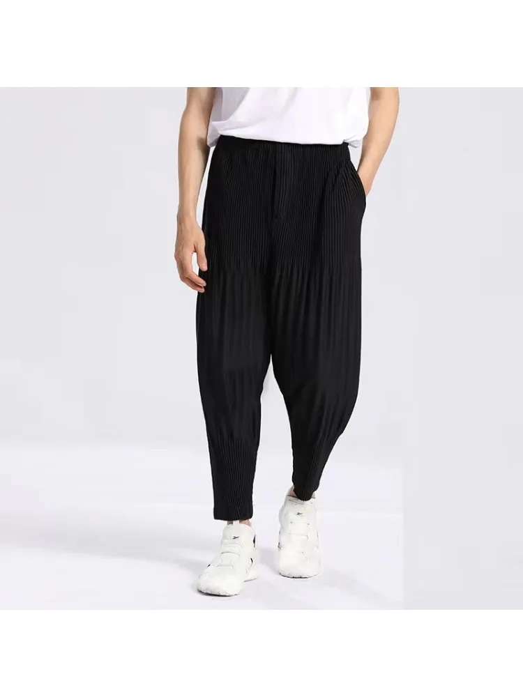 Miyake Pleated Skirt Men's Lantern Pants Loose Plus Size Fashionable Pants Casual Versatile Fashionable Street Small Leg Pants
