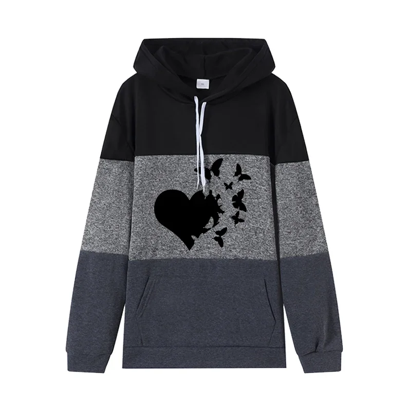 뜨거운 판매 품질 가을 겨울 데일리 캐주얼 후드 조깅 여성용 스웨터 Drawstring Fashio 스포츠 삼색 탑 단순성