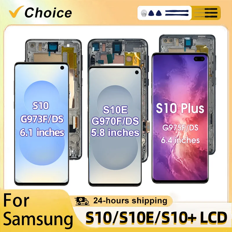 TFT S10 Plus Screen Replacement Parts For Samsung Galaxy S10 LCD Display Touch Digitizer Assembly For Samsung S10E With Frame